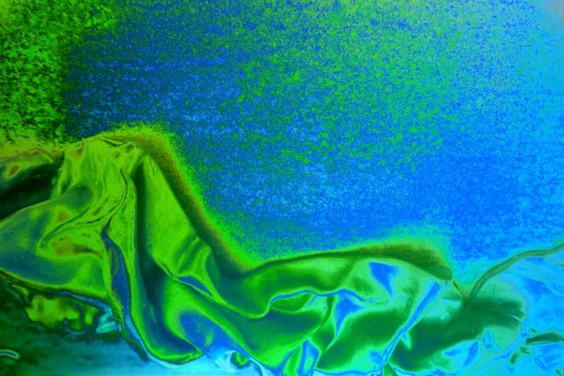 abstrakter Blickfang in blau und grün