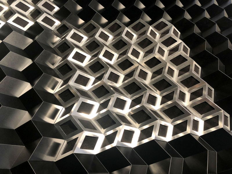 Foldwall Kunstbild in schwarz und silber