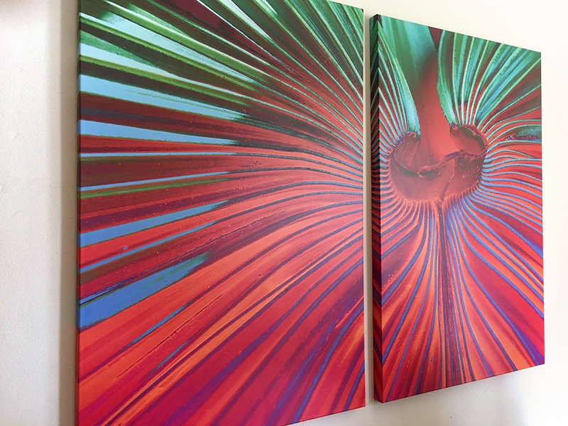 Nr. 13 palm, 160x120x4 cm, Leinwand, 2-teilig, 590 €