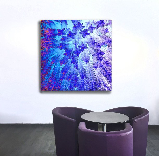 Nr. 18 florali, 80x80x4 cm, Leinwand, 345 €