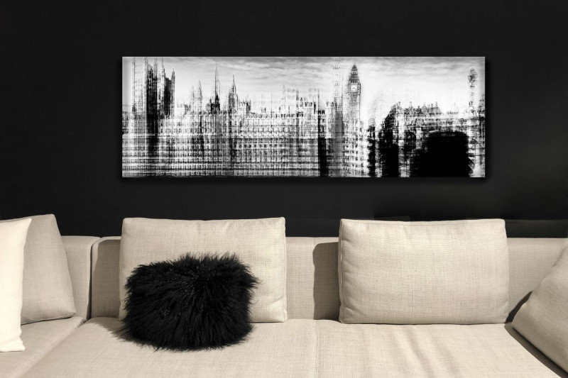 Wandgestaltung London Big Ben – Panorama Bild im Raumbeispiel
