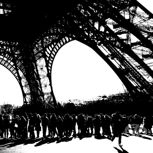 Wandbild Paris Eiffelturm – Abstraktes Kunstbild Quadratisch