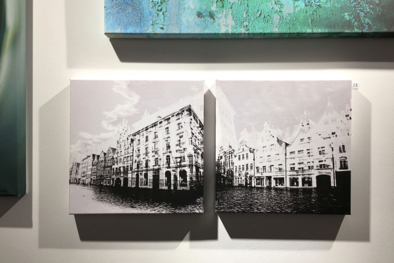 Zweiteilige Wandgestaltung Landshut – Modernes Kunstbild-Set