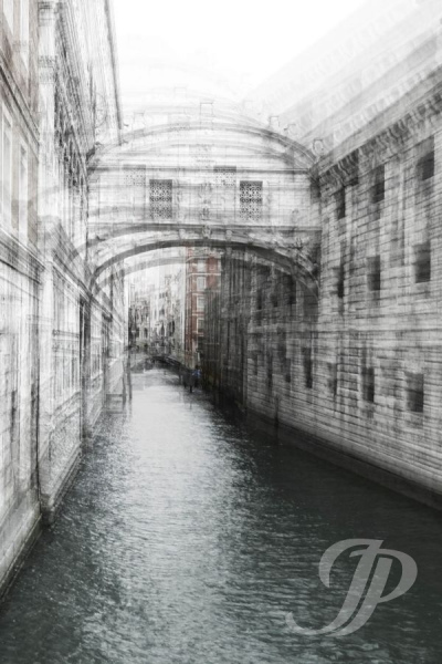 Abstraktes Wandbild Venedig Seufzerbrücke – Schwarz-Weiß Fotodesign