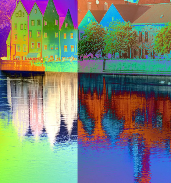 Wandbild Landsberg am Lech – Abstrakte Stadtansichten Fotokunst