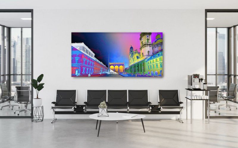 Moderne Bürowandgestaltung Odeonsplatz – Panorama Wandbild