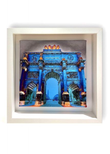 Wandbild Siegestor München – Kleines Format Schattenfugenrahmen