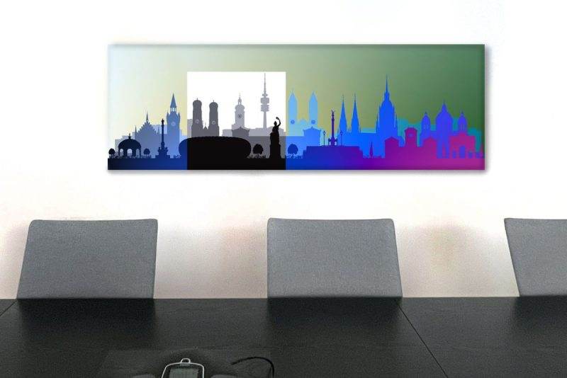 Panorama Wandbild München Skyline – Büro Konferenzraum Design